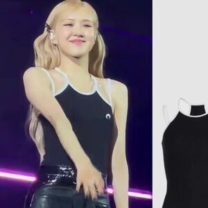 Marine Serre Black Tank Top